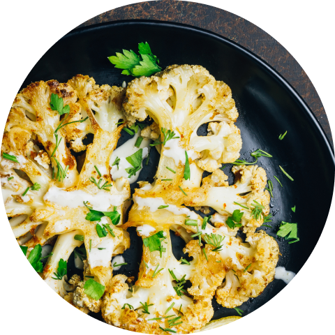 Roasted Cauliflower Steak with Wasabi Sesame Dressing