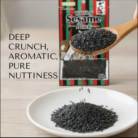 100% 볶은 검은 참깨 - 일본 품질 60g (2.1oz)