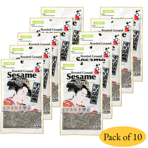 100% 갈아낸 검은 참깨 - 일본 품질 55g (1.9oz)
