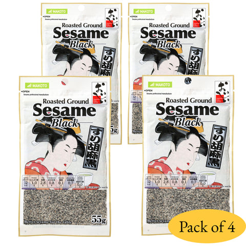 100% 갈아낸 검은 참깨 - 일본 품질 55g (1.9oz)