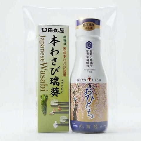 Elevate your Meat & Steak｜Artisan Barrel-Brewed Soy Sauce × Finely Chopped Fresh Wasabi｜Premium Umami Gift Set